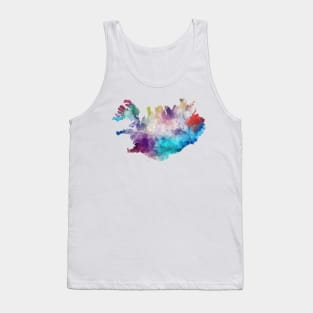 Iceland map watercolor iceland design Tank Top